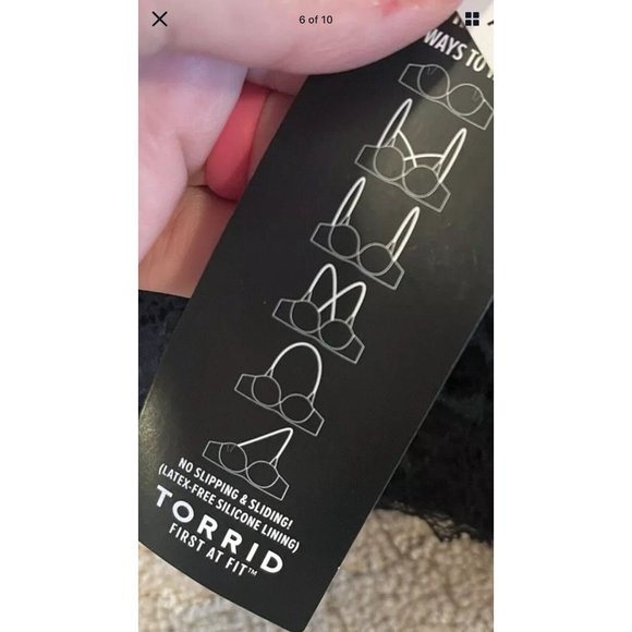 Torrid Curve Gray with Gray Lace Convertible Bra Size 40D NWOT - Picture 9 of 9